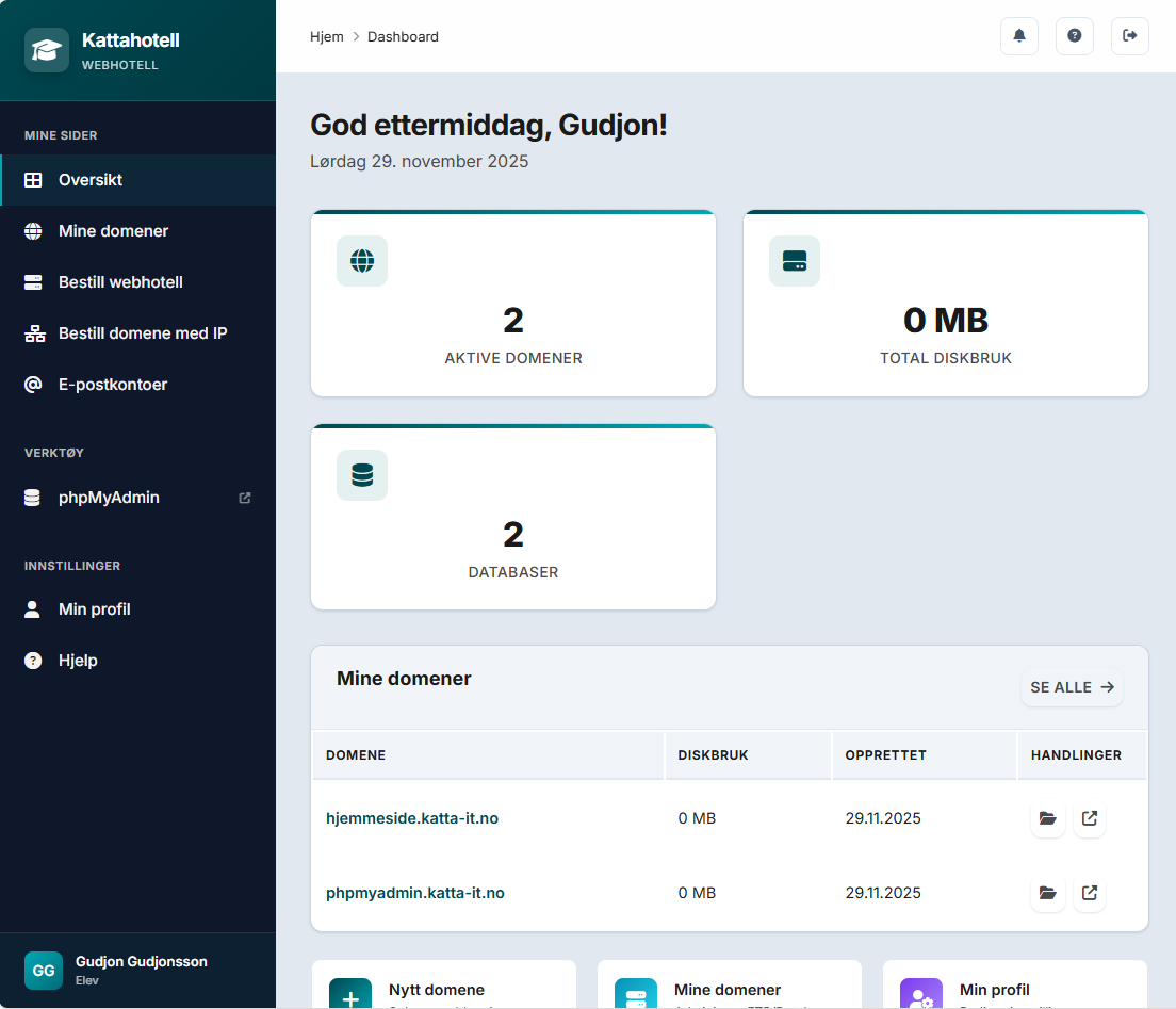 KattaHotell Dashboard