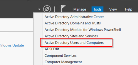 Åpne ADUC via Server Manager